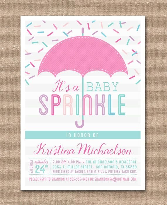 Sprinkle Shower Invitations Girl