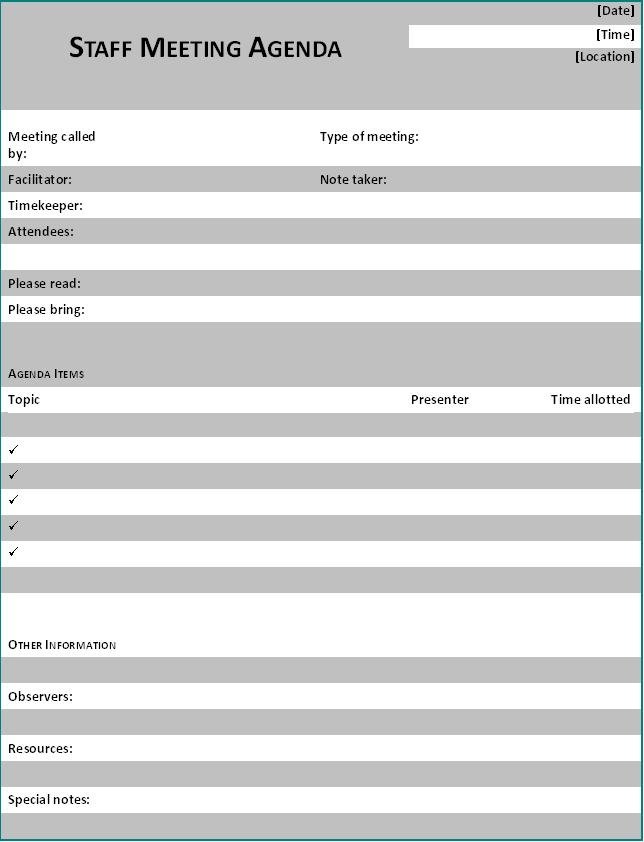 staff meeting request email sample