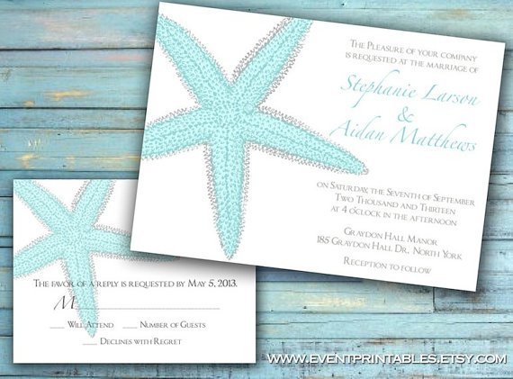 Starfish Invitation Templates