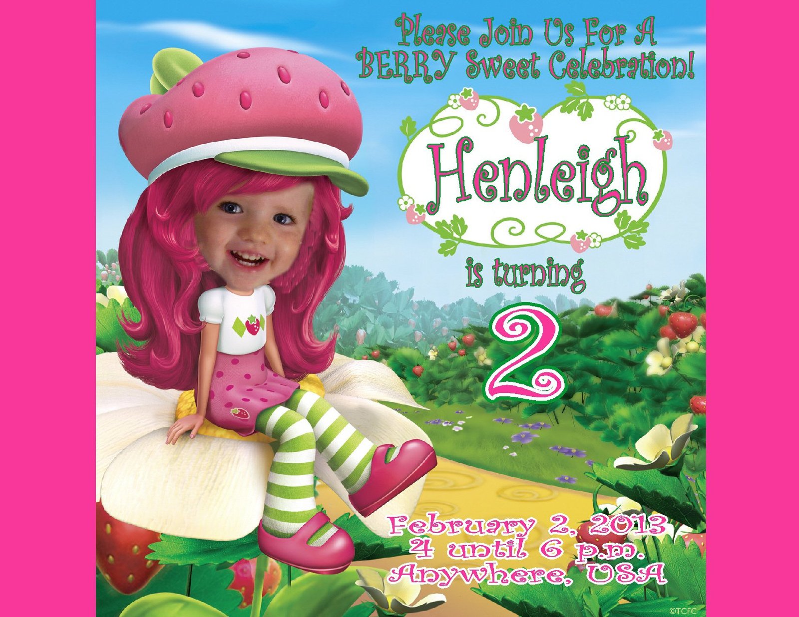 Strawberry Shortcake Invitations Personalized