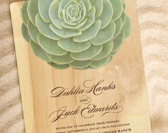 Succulent Wedding Invitation Etsy