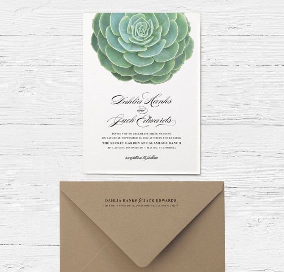 Succulent Wedding Invitations