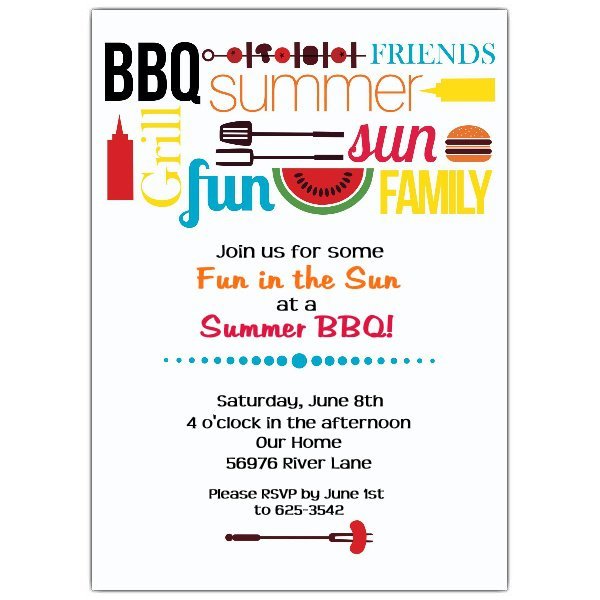 Summer Bbq Party Invitation Wording