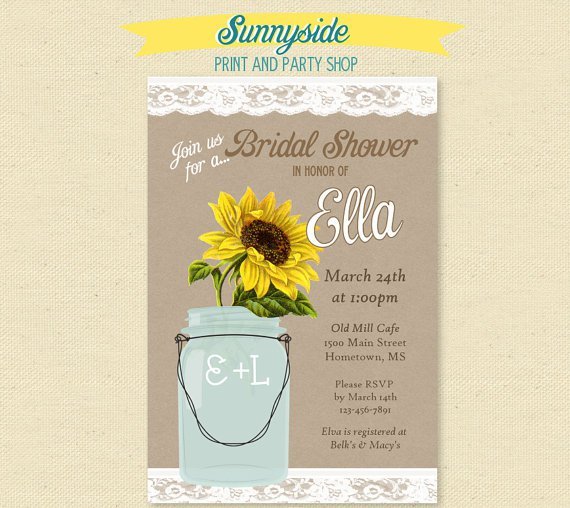 Sunflower Country Bridal Shower Invitation