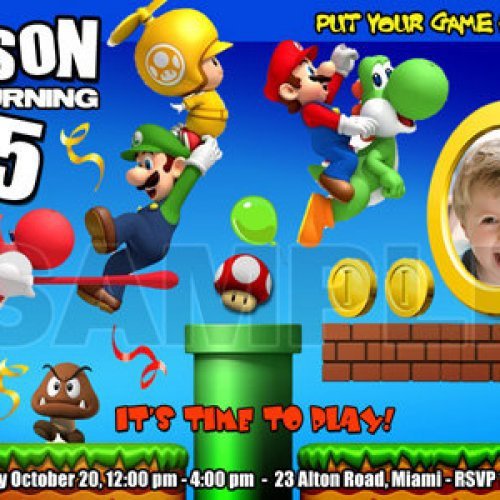 Super Mario Party Invitation Ideas