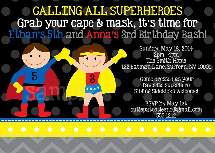 Superman Birthday Invitations Printable