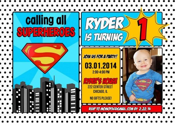 Superman Invitations For Boys