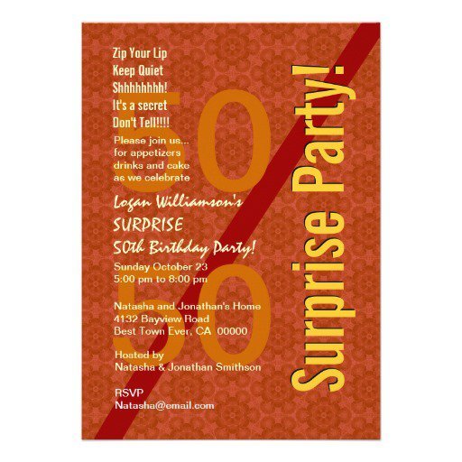 Surprise 50th Birthday Invitations For Her