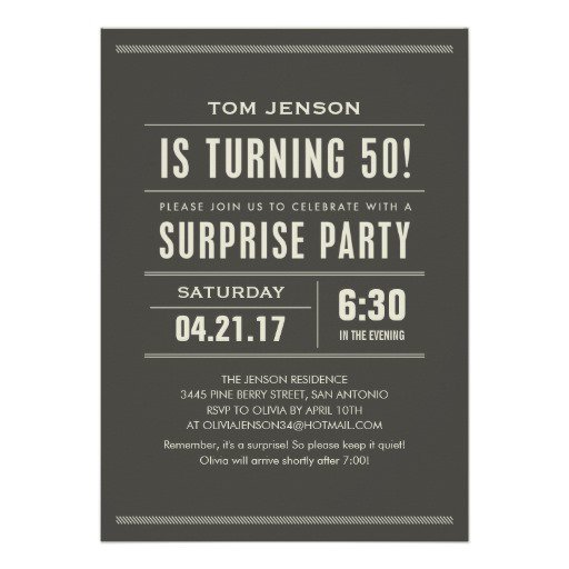 Surprise 50th Birthday Party Invitations Free