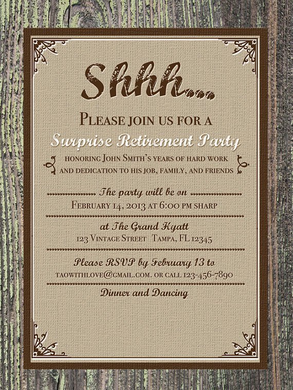 Surprise Retirement Invitation Templates