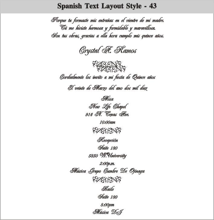 Sweet 15 Invitations Wording In Spanish