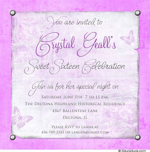 Sweet Sixteen Invitation Wording Ideas