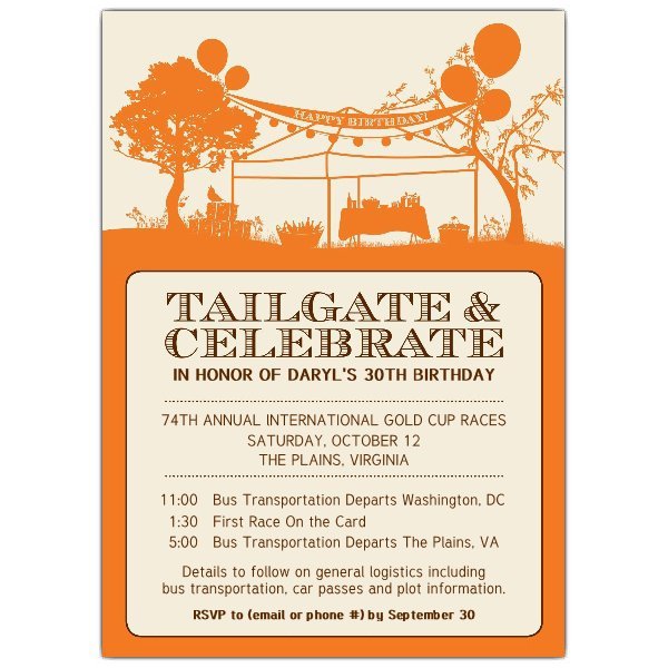 Tailgate Invitation Wording