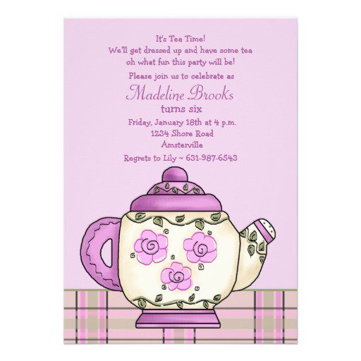 Tea Party Birthday Invitations Wording