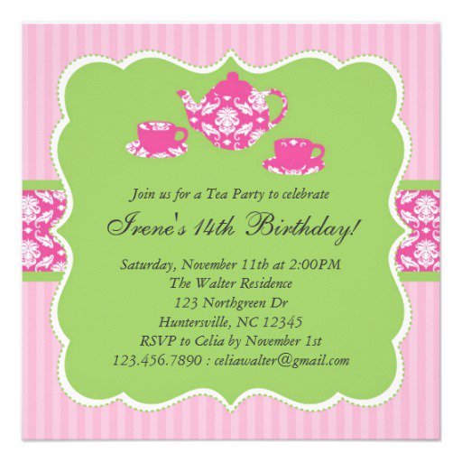 Tea Party Invitation Zazzle