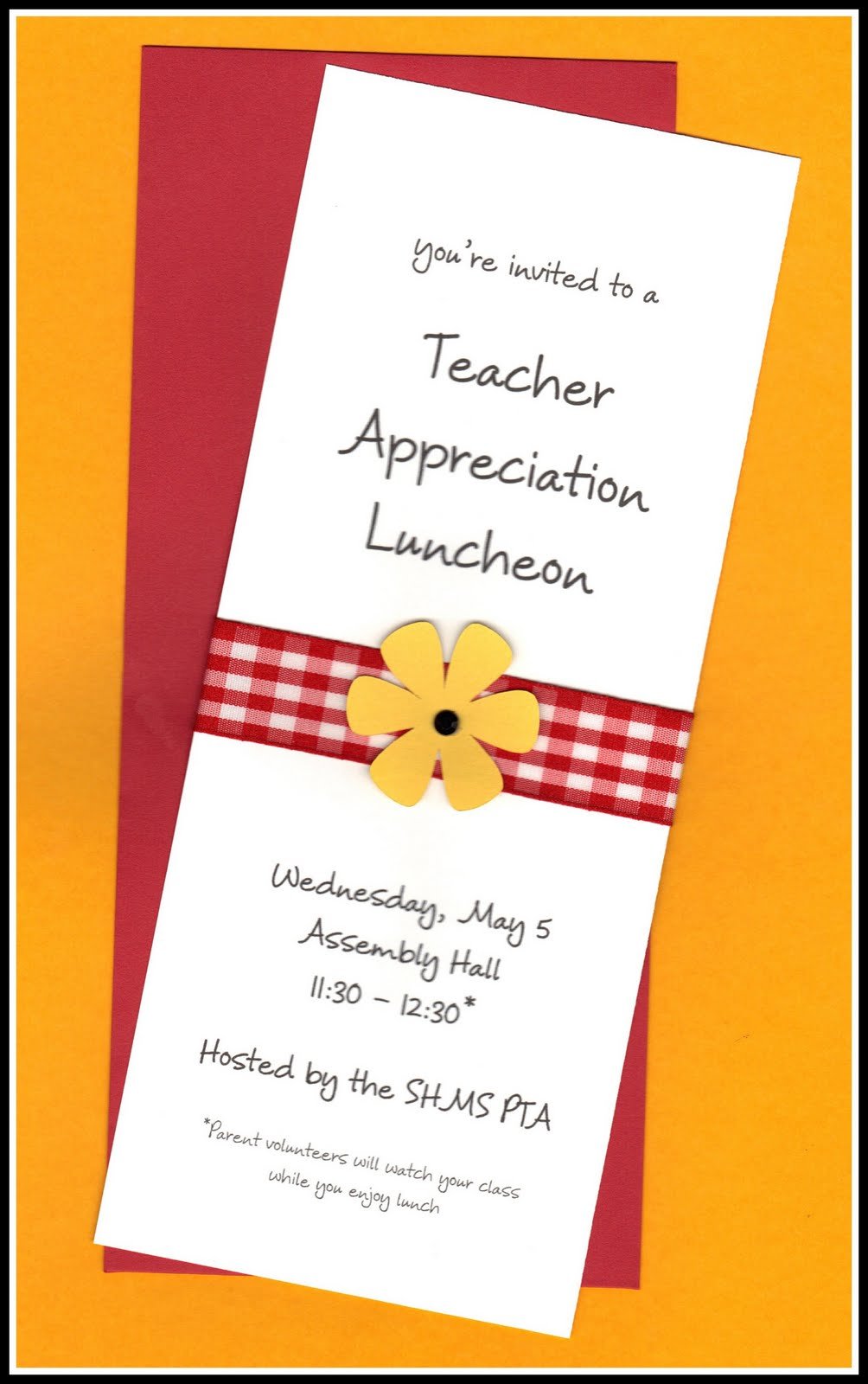 Teacher Appreciation Lunch Invitation Wording