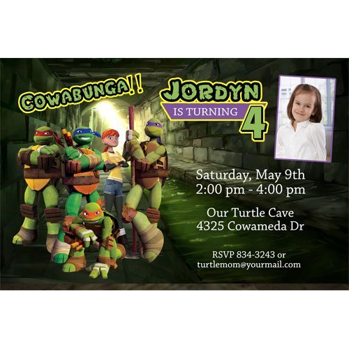 Teenage Mutant Ninja Turtles Birthday Party Invitations