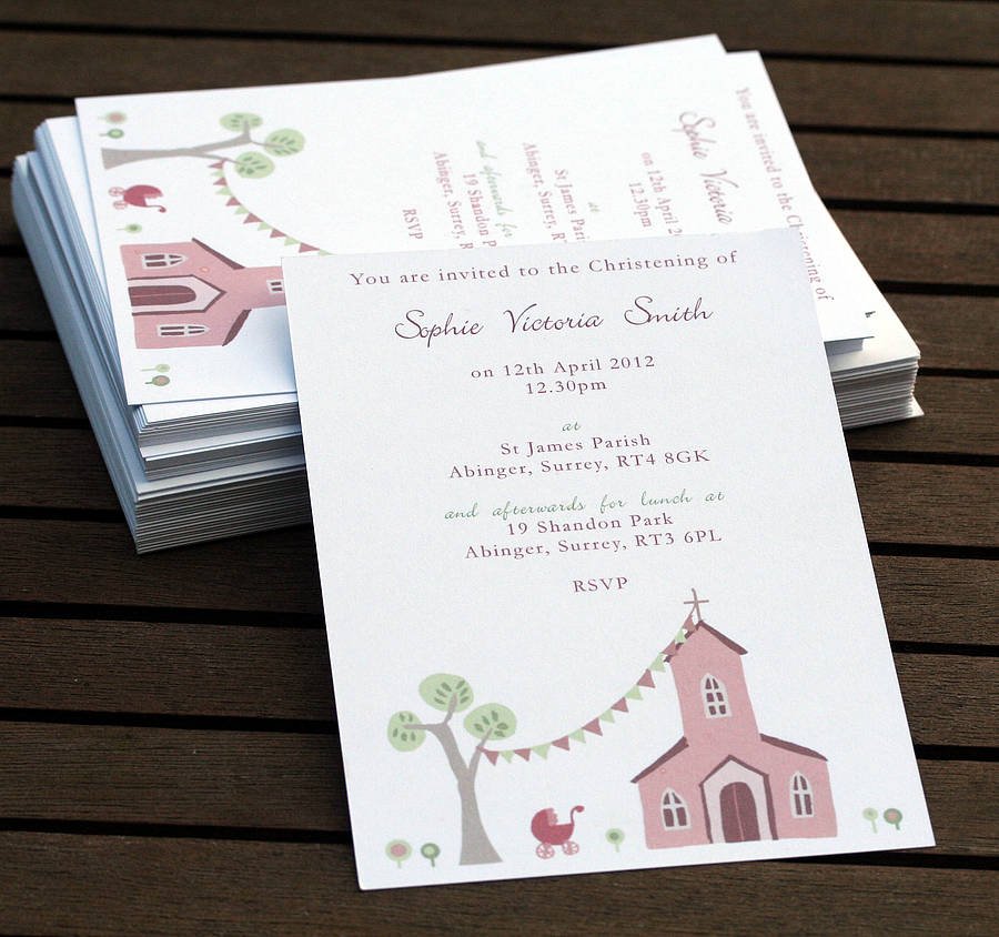 Templates For Girls Christening Invitations