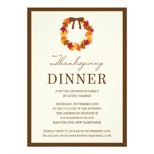 Thanksgiving Dinner Invitation Wording