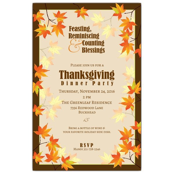 Thanksgiving Luncheon Invitation