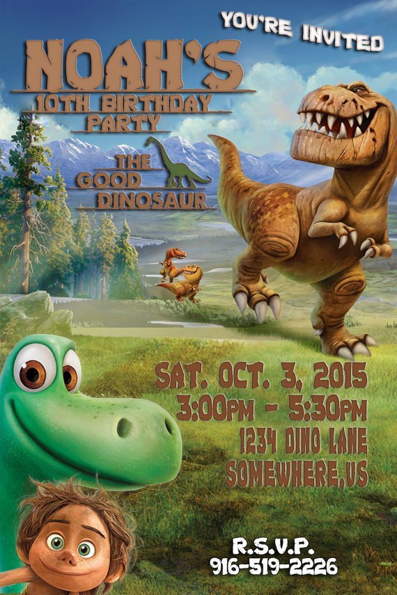 The Good Dinosaur Birthday Invitations