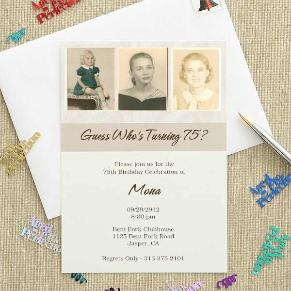 Then And Now Birthday Invitation
