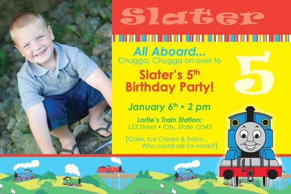 Thomas Invitations Birthday 4 Years