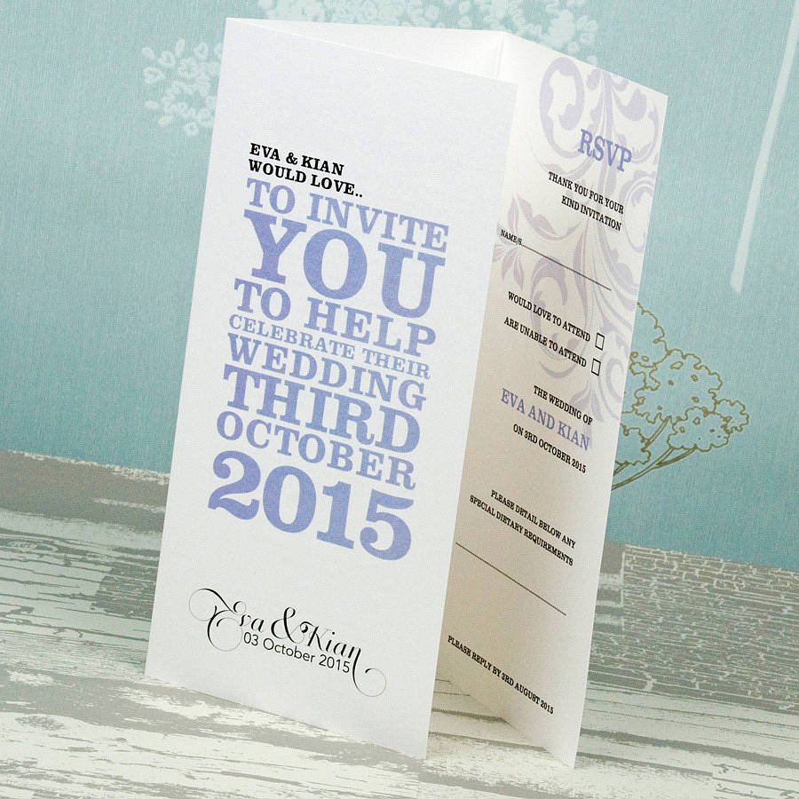 Three Fold Wedding Invitations