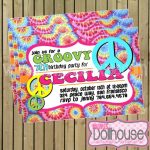 Tie Dye Birthday Invitation Wording