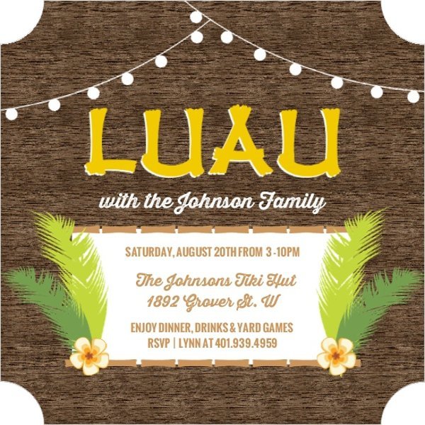 Tiki Hut Invitation Blank