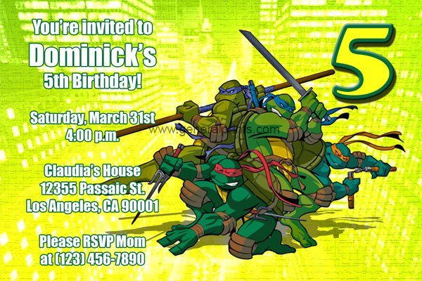 Tmnt Birthday Invitations Printable