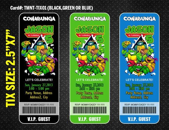 Tmnt Party Invitations