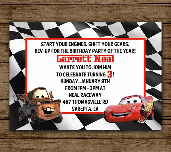 Tow Mater Birthday Invitation Ideas