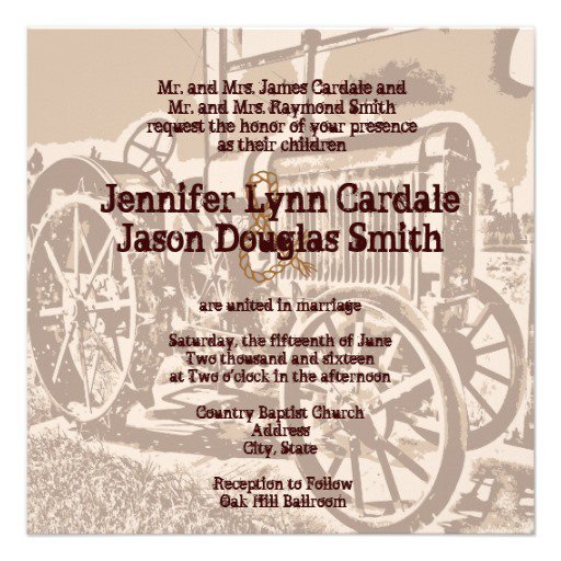 Tractor Wedding Invitations