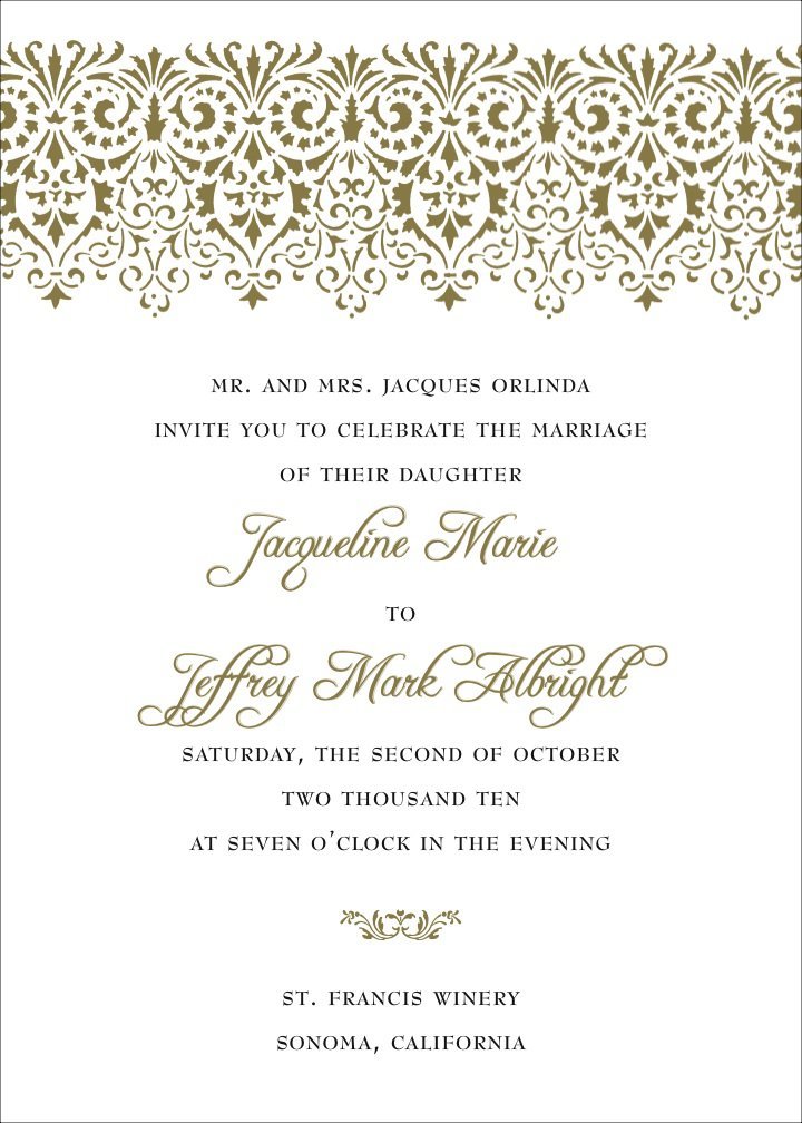 Traditional Wedding Invitation Wording