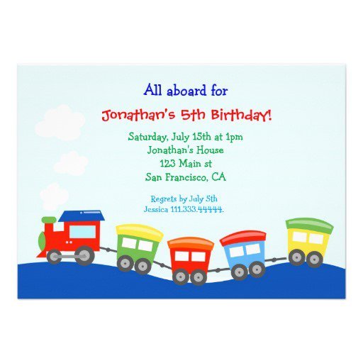 Train Birthday Party Invitations