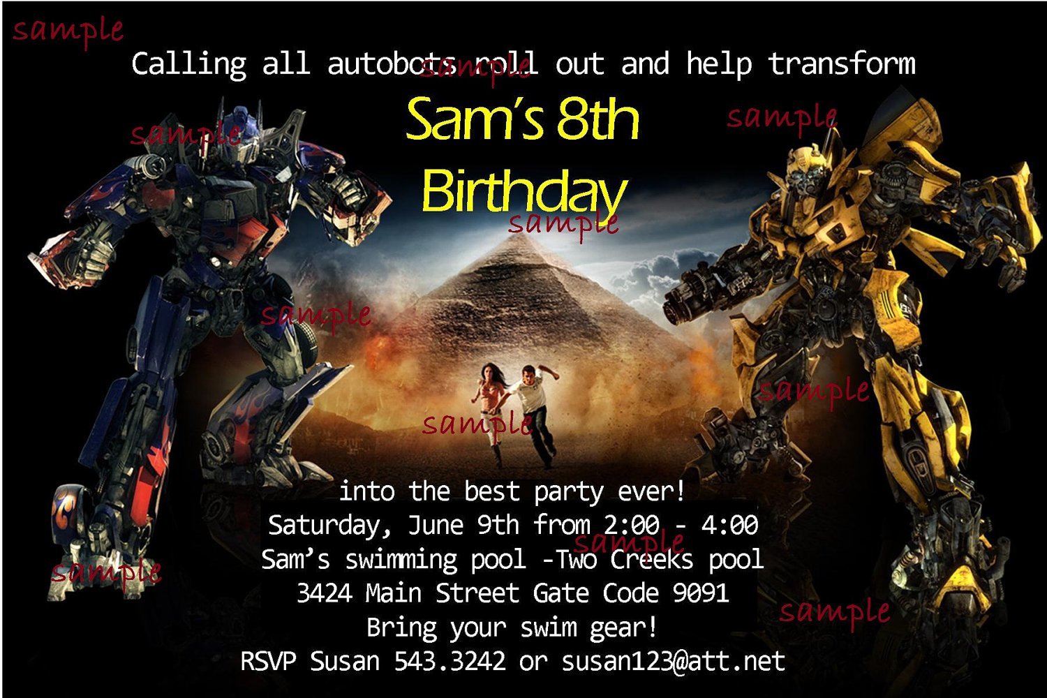 Transformer Party Invitation Templates