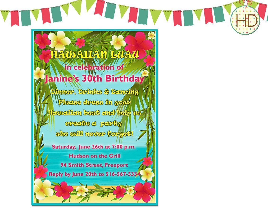 Tropical Luau Party Invitations