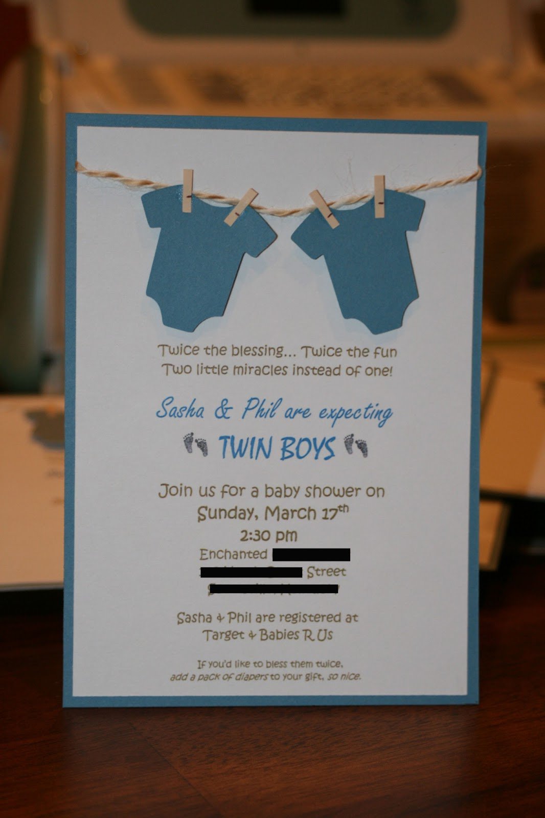 Twin Boy Baby Shower Invitations