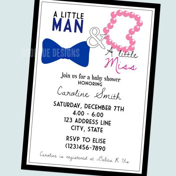 Twin Boy Baby Shower Invitations