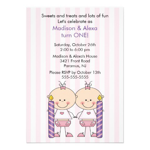 Twin Boy Girl Birthday Invitations