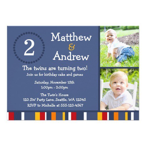 Twin Toddler Birthday Invitations