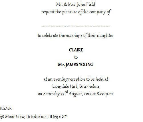 Typical Wedding Invitation Wording