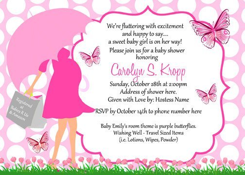 Umbrella Baby Shower Invitations