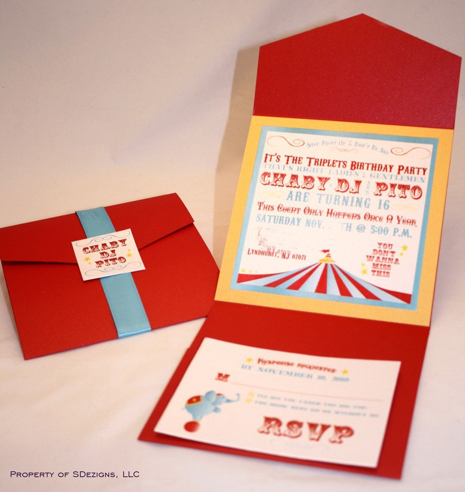 Unique Circus Birthday Invitations