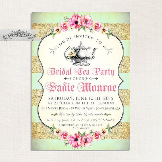 Victorian Tea Bridal Shower Invitations