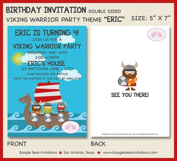 Vikings 1st Birthday Invitation