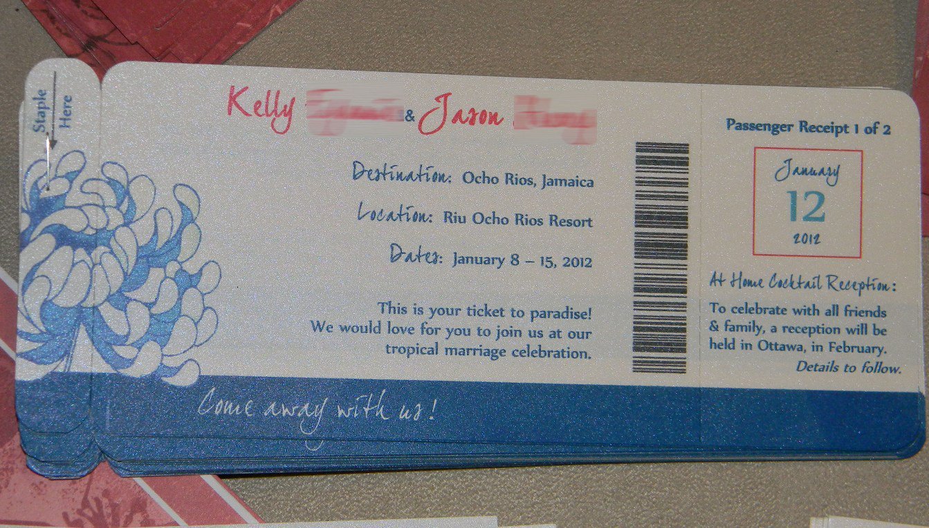 Vintage Boarding Pass Wedding Invitations Template