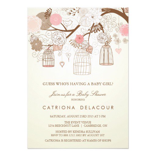 Vintage Girl Baby Shower Invitations