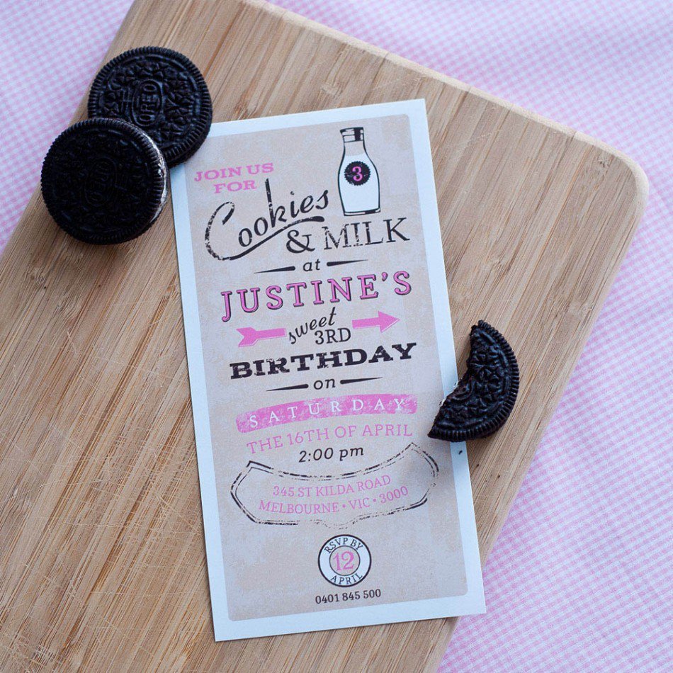 Vintage Girl Birthday Invitations